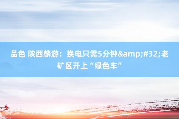 品色 陕西麟游：换电只需5分钟&#32;老矿区开上“绿色车”