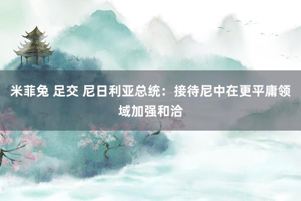 米菲兔 足交 尼日利亚总统：接待尼中在更平庸领域加强和洽