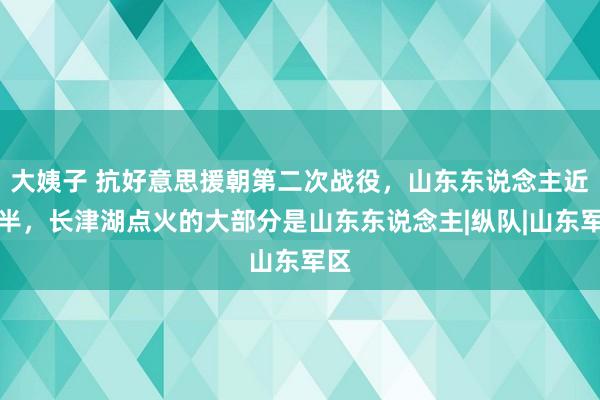 大姨子 抗好意思援朝第二次战役，山东东说念主近一半，长津湖点火的大部分是山东东说念主|纵队|山东军区