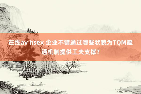 在线av hsex 企业不错通过哪些状貌为TQM疏通机制提供工夫支撑？