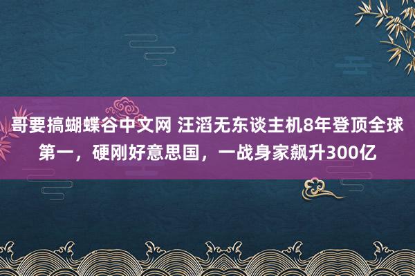 哥要搞蝴蝶谷中文网 汪滔无东谈主机8年登顶全球第一，硬刚好意思国，一战身家飙升300亿