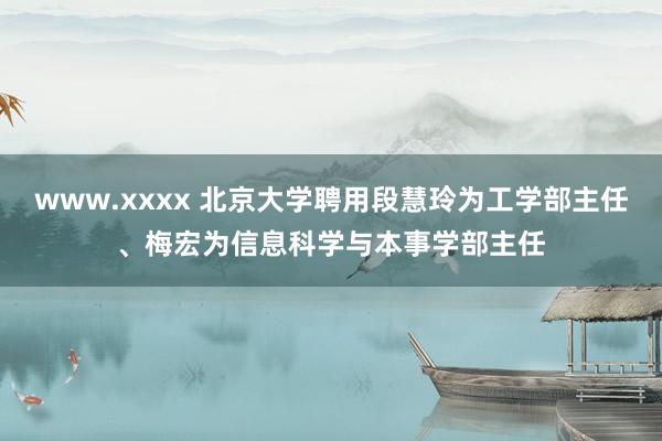 www.xxxx 北京大学聘用段慧玲为工学部主任、梅宏为信息科学与本事学部主任