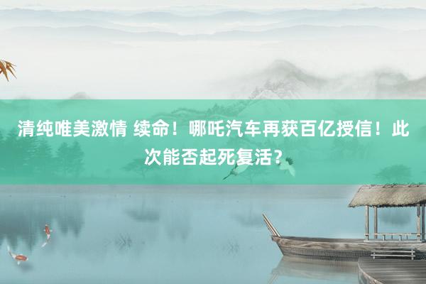 清纯唯美激情 续命！哪吒汽车再获百亿授信！此次能否起死复活？