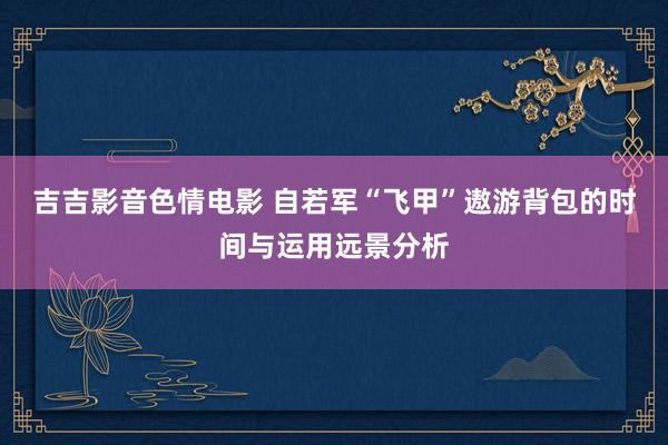吉吉影音色情电影 自若军“飞甲”遨游背包的时间与运用远景分析