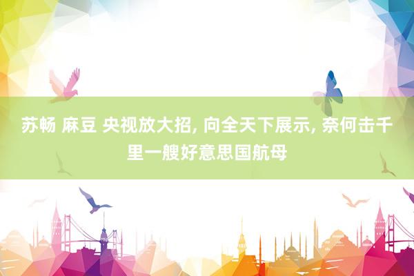 苏畅 麻豆 央视放大招, 向全天下展示, 奈何击千里一艘好意思国航母