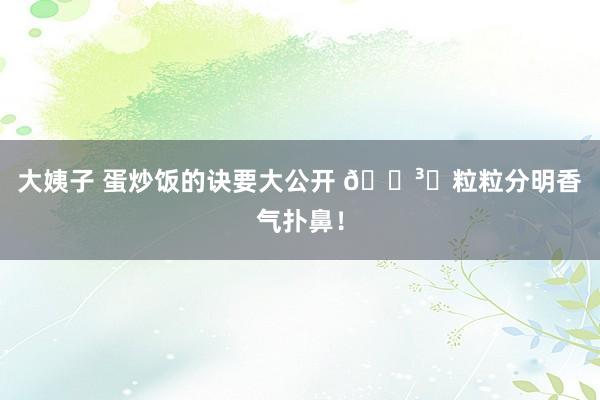 大姨子 蛋炒饭的诀要大公开 🍳✨粒粒分明香气扑鼻！