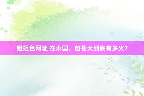 姐姐色网址 在泰国，包苍天到底有多火？